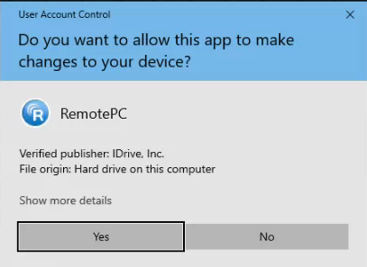 Allow changes prompt