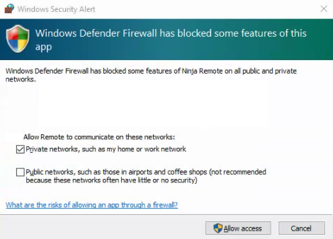 Allow firewall access